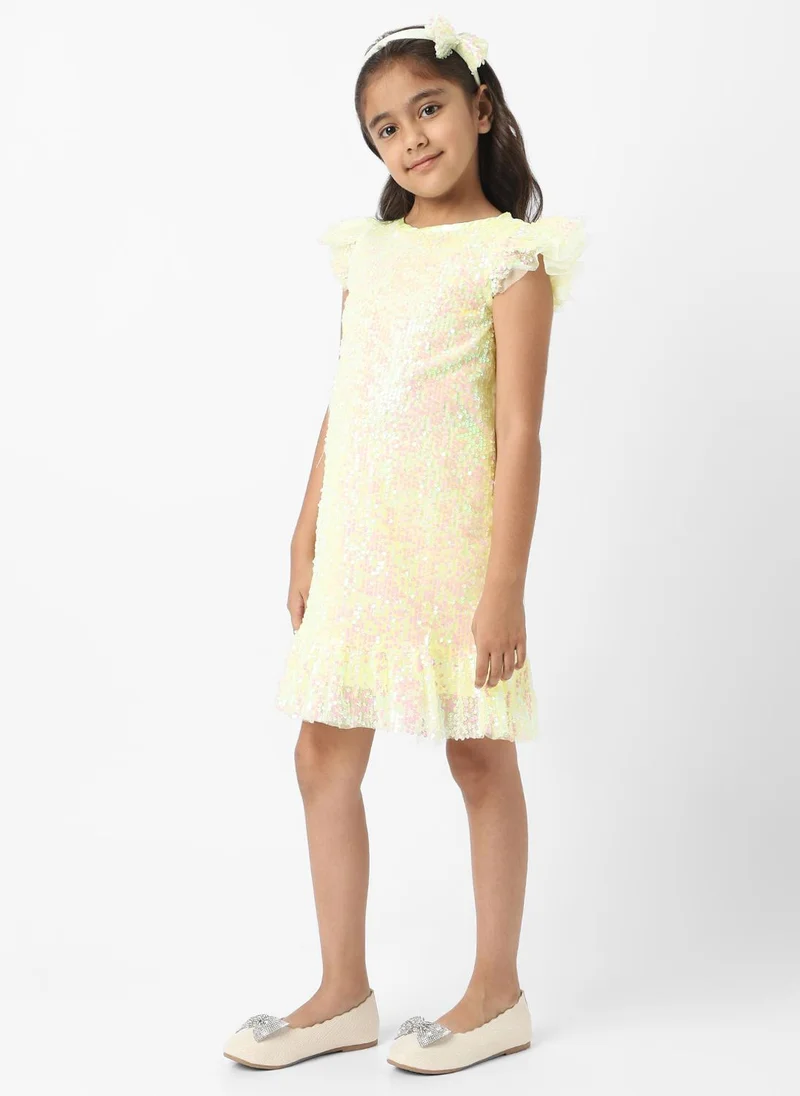 Nautinati Nautinati Girls’ Mesh Sequin Party Frock