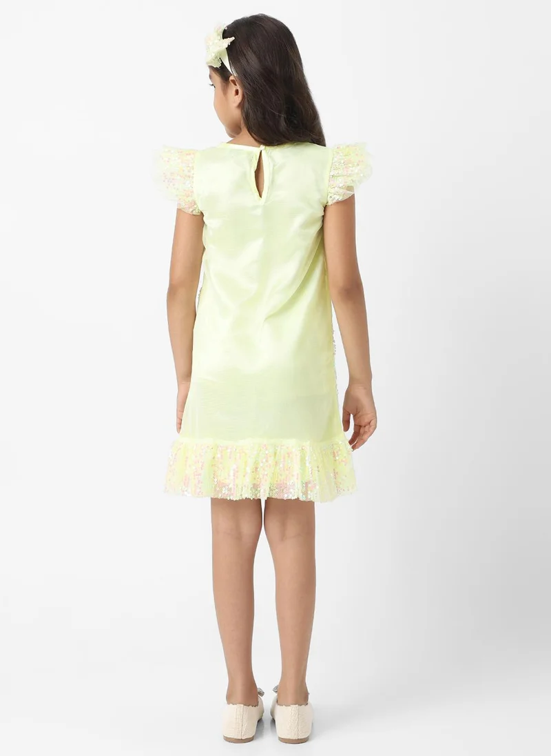 Nautinati Sequin Ruffle Hem Dress
