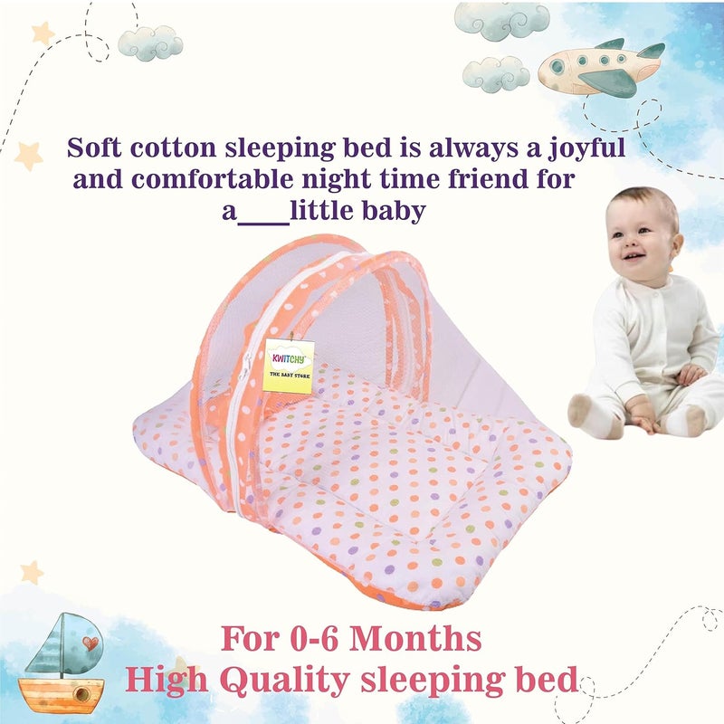 Kwitchy Baby Bed New Born Baby Bedding Set Sleeping Bag Mattress Carry Bags Nest Bed Nappy Changing Sheets Net Bed Combo Set Gift Pack Essentials 06 Months Orange - Image 3