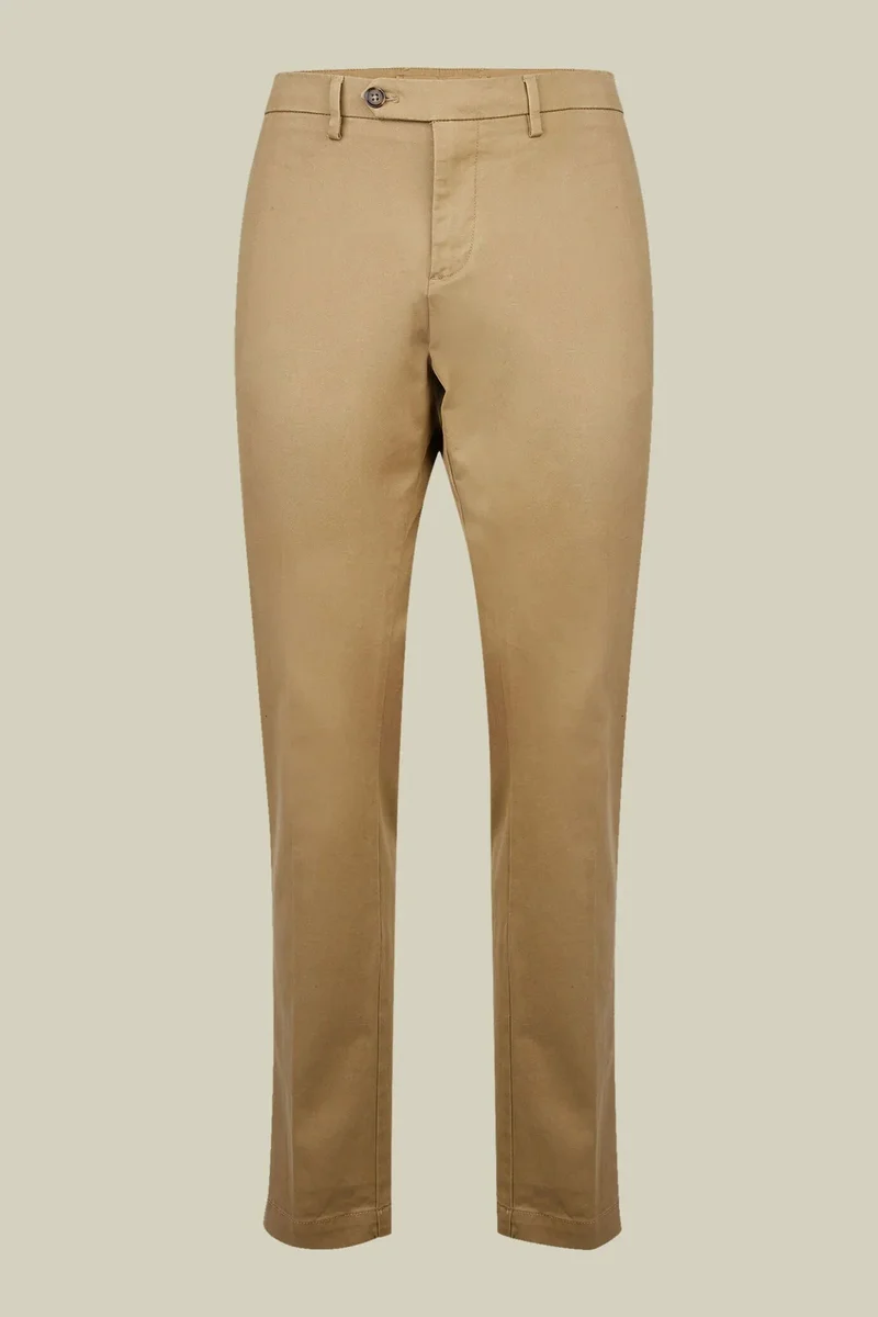 Doppelganger Men's classic twill chinos in a perfect fit - Beige