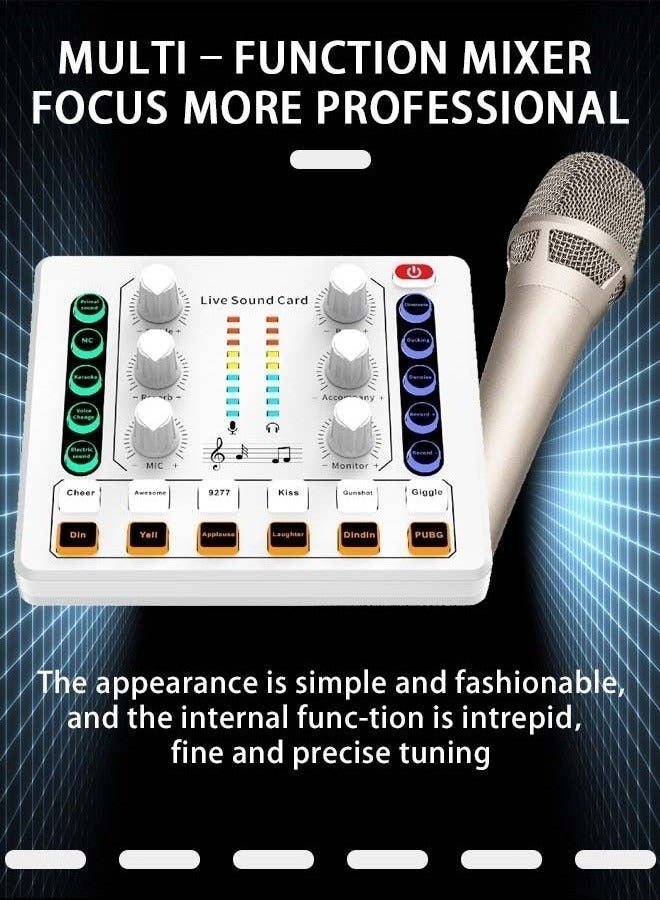 dida-cosmos M8 Sound Card Set DSP Chip Twelve Ambient Sounds Four Kinds Of Sound Changes Live Broadcast DJ Mixer Music Recording Guitars TikTok Facebook YouTube USB Bluetooth - Image 2