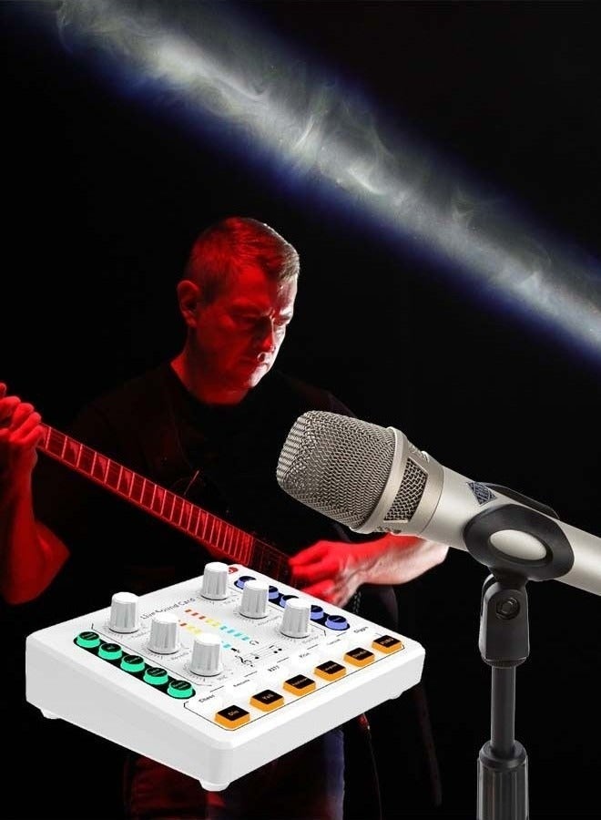 dida-cosmos M8 Sound Card Set DSP Chip Twelve Ambient Sounds Four Kinds Of Sound Changes Live Broadcast DJ Mixer Music Recording Guitars TikTok Facebook YouTube USB Bluetooth - Image 4