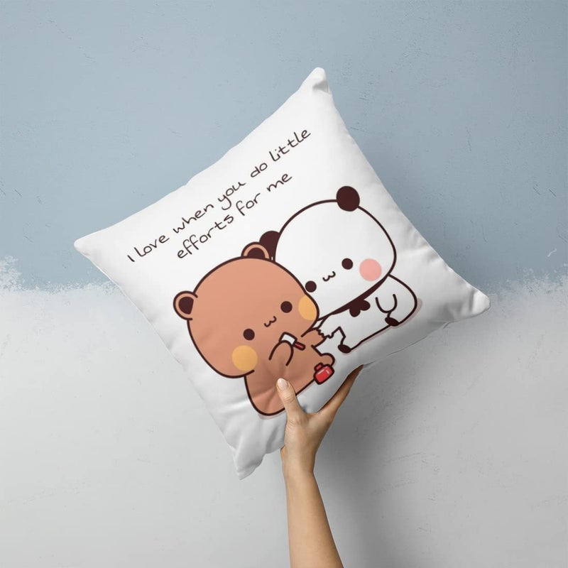 KivStar KivStar Peach and Goma Mochi Cat Pillow CushionGifts for him BoyfriendGirlfriendValentines Gift for GirlfriendValentine Pillow for Couple Peach Goma Pillow with Card Design 241  - Image 2