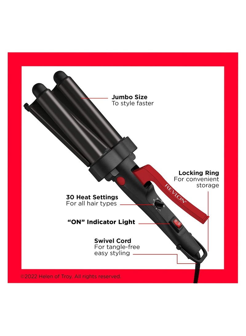 Wave master Jumbo Straightener waver Faster styling With 3 jumbo barrels
