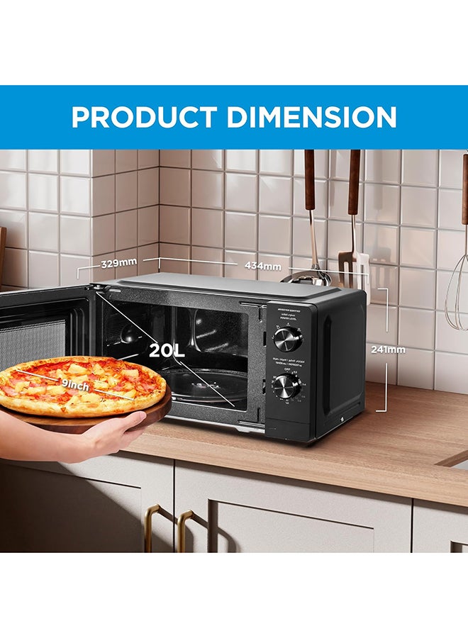 Midea 20 Litres Solo Microwave Oven with 5 Power Levels, 700W, Defrost Function, Inverter Quattro, Xmart Wave Technology, Push Button Door Opening, Good for Home And Office - 20 L 700 W MM7P012MZ-BK Black - Image 2