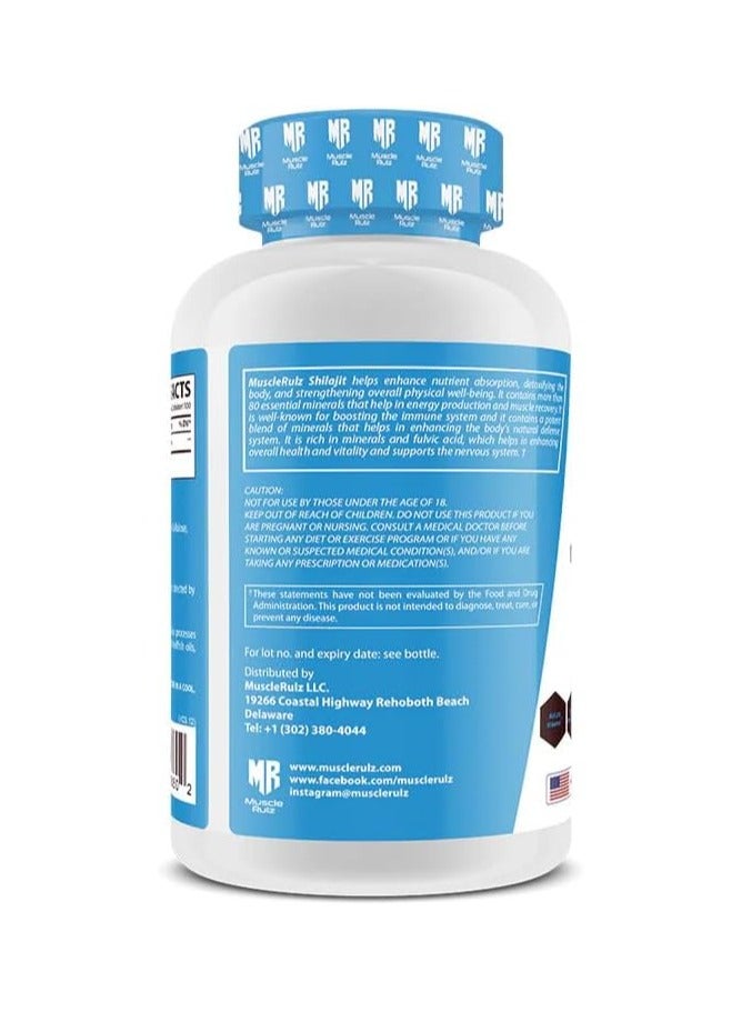 Muscle Rulz Shilajit 1000 mg – 100 Tablets for Ultimate Stamina, Performance & Strength Enhancement (100 Servings) - Image 3