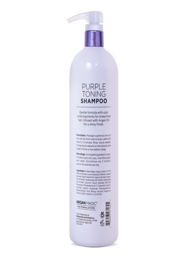 Argan Magic Purple Toning Shampoo – Neutralizes Brassiness for Blonde, Grey & Highlighted Hair | Infused with Argan Oil | Paraben-Free, Cruelty-Free | Made in USA (32 Oz) - Image 2