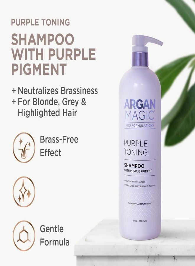 Argan Magic Purple Toning Shampoo – Neutralizes Brassiness for Blonde, Grey & Highlighted Hair | Infused with Argan Oil | Paraben-Free, Cruelty-Free | Made in USA (32 Oz) - Image 3