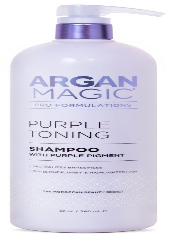 Argan Magic Purple Toning Shampoo – Neutralizes Brassiness for Blonde, Grey & Highlighted Hair | Infused with Argan Oil | Paraben-Free, Cruelty-Free | Made in USA (32 Oz) - Image 1