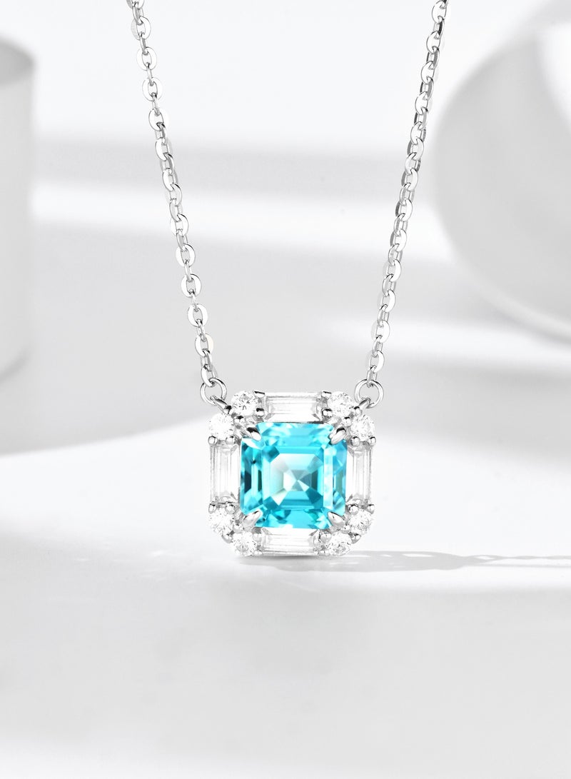 Elegant and grand artificial Sapphire gemstone pendant necklace - Image 2