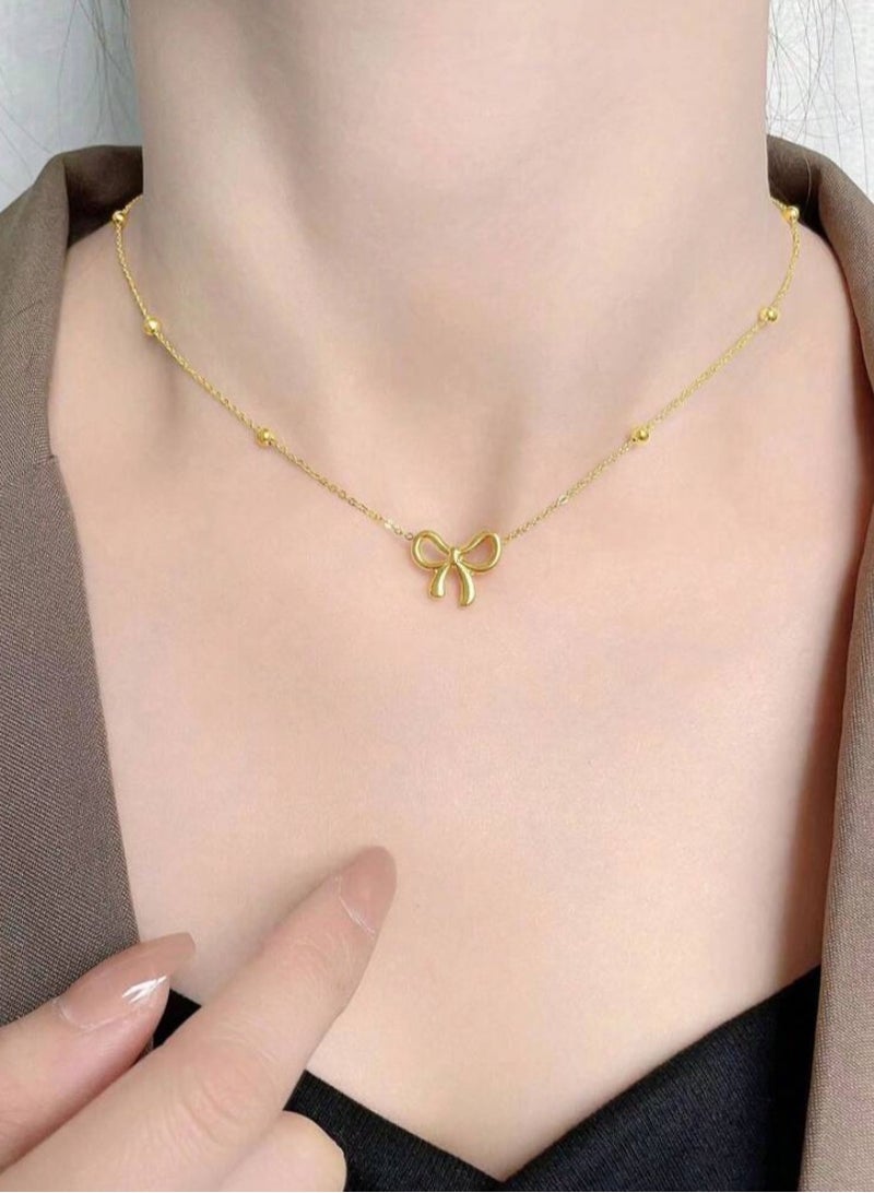 إيكوال سلسال نسائي أنيق من الاستانلس ستيل مطلي باللون الذهبي - Image 1