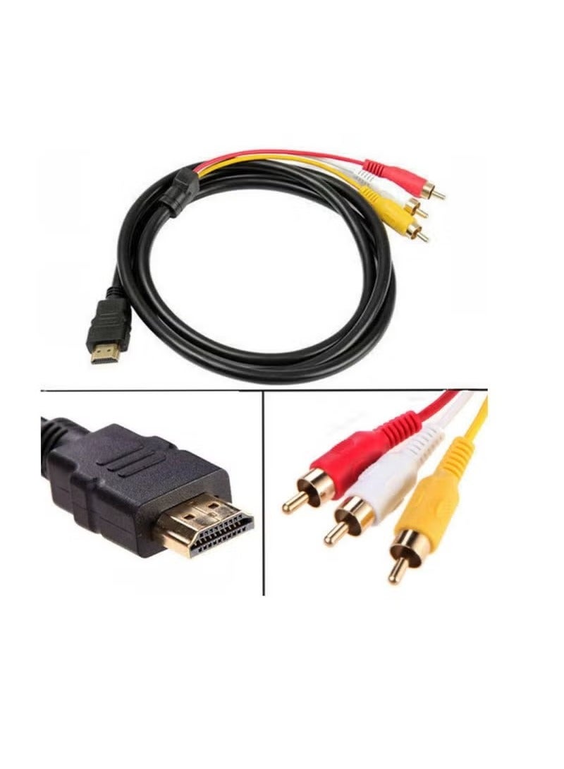 JAJEEK HDMI to RCA Cable 1.5M – HDMI Male to 3-RCA Video Audio AV Component Converter Adapter Cable for HDTV - Image 2