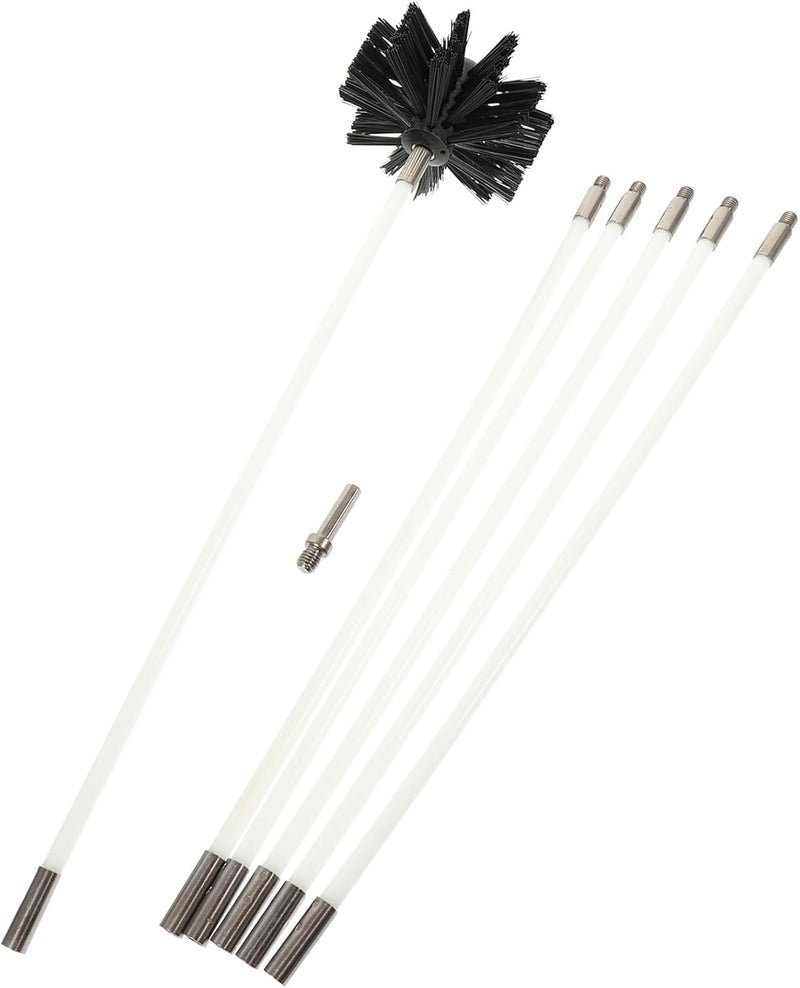 Gulf climate fit MAGICLULU Chimney Cleaning Brush Set 6 Rods 410mm Long Nylon Pipe Cleaner with Hex Handle and Brush Head for Fireplace, Dryer Vent, and Stove Pipe Maintenance Global trendy simple build - Image 1