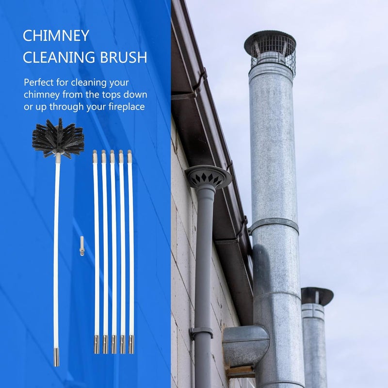 Gulf climate fit MAGICLULU Chimney Cleaning Brush Set 6 Rods 410mm Long Nylon Pipe Cleaner with Hex Handle and Brush Head for Fireplace, Dryer Vent, and Stove Pipe Maintenance Global trendy simple build - Image 4