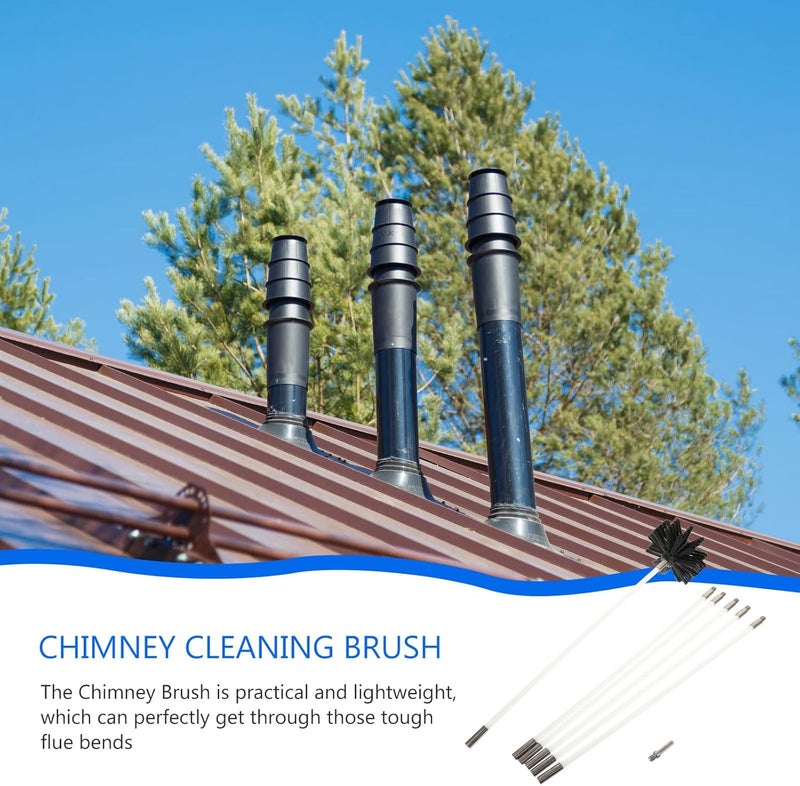 Gulf climate fit MAGICLULU Chimney Cleaning Brush Set 6 Rods 410mm Long Nylon Pipe Cleaner with Hex Handle and Brush Head for Fireplace, Dryer Vent, and Stove Pipe Maintenance Global trendy simple build - Image 3