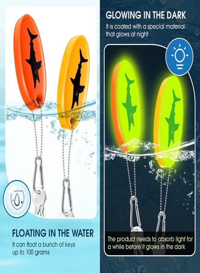 Herdear Floating Keychain Oval Shaped Glow in the Dark Foam Floating Key Ring Boat Key Chain for Fishing water Outdoor Sport, Yellow, Orange, 10 x 4 x 2 cm/ 3.9 x 1.6 x 0.79 inch - Image 5