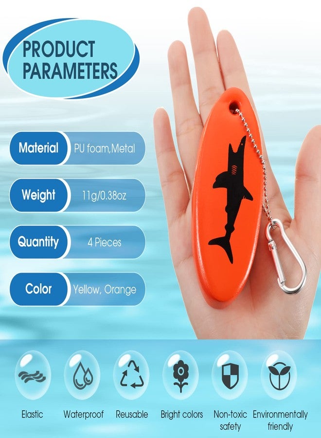 Herdear Floating Keychain Oval Shaped Glow in the Dark Foam Floating Key Ring Boat Key Chain for Fishing water Outdoor Sport, Yellow, Orange, 10 x 4 x 2 cm/ 3.9 x 1.6 x 0.79 inch - Image 4