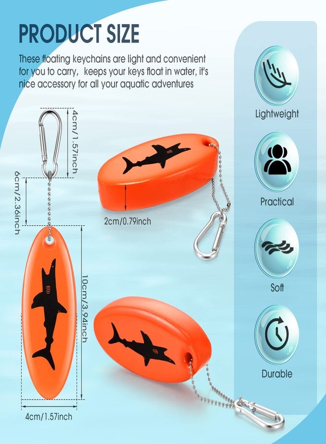 Herdear Floating Keychain Oval Shaped Glow in the Dark Foam Floating Key Ring Boat Key Chain for Fishing water Outdoor Sport, Yellow, Orange, 10 x 4 x 2 cm/ 3.9 x 1.6 x 0.79 inch - Image 2