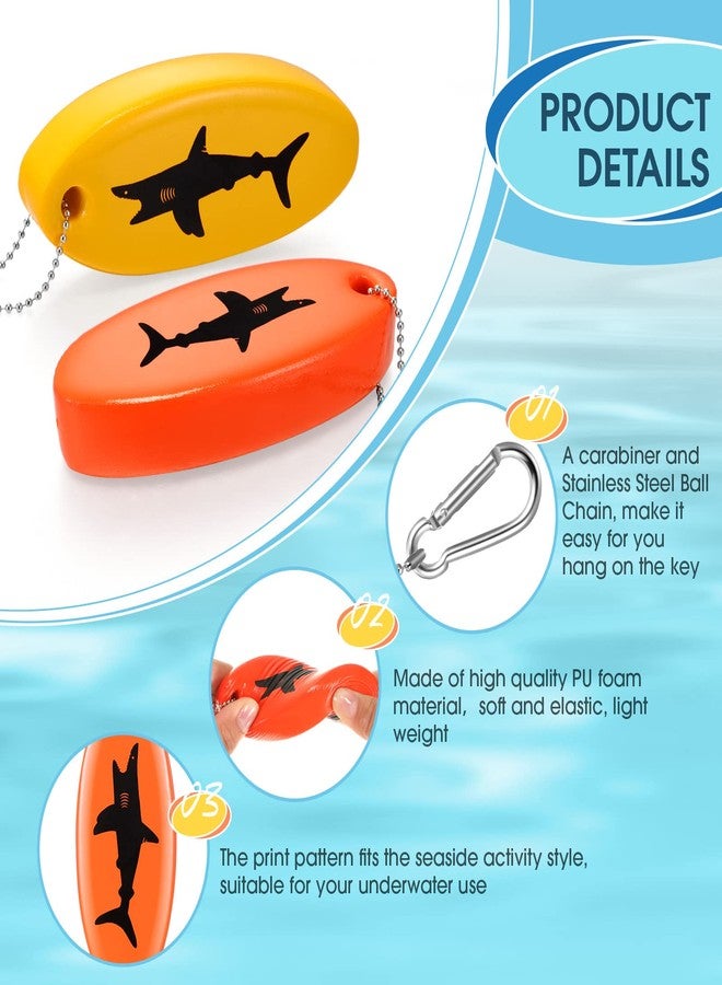 Herdear Floating Keychain Oval Shaped Glow in the Dark Foam Floating Key Ring Boat Key Chain for Fishing water Outdoor Sport, Yellow, Orange, 10 x 4 x 2 cm/ 3.9 x 1.6 x 0.79 inch - Image 3