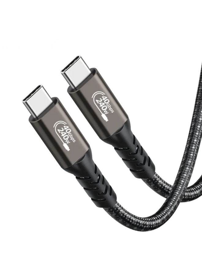 أولودينيز  كابل USB4.0 من نوع C إلى C – شحن سريع 240 واط، نقل بيانات بسرعة 40Gbps، دعم فيديو 8K@60Hz – متوافق مع Thunderbolt 4 – بطول 1 متر - Image 2