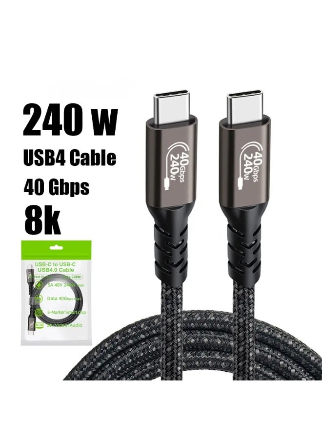 أولودينيز  كابل USB4.0 من نوع C إلى C – شحن سريع 240 واط، نقل بيانات بسرعة 40Gbps، دعم فيديو 8K@60Hz – متوافق مع Thunderbolt 4 – بطول 1 متر - Image 1