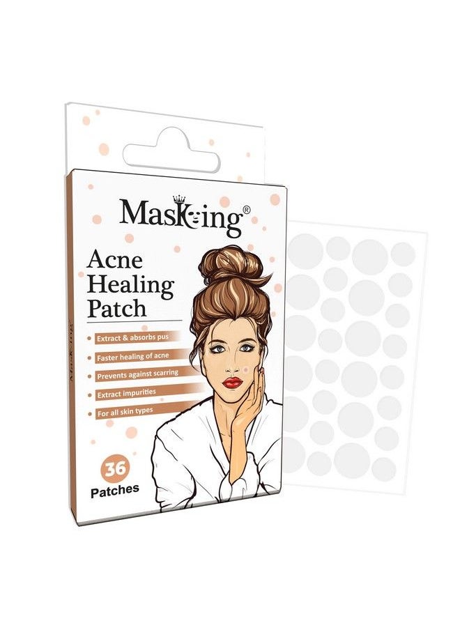 MASKING - Acne Pimple Patch Acne Healing Patch Transparent Waterproof Breathable Patch With 100% Hydrocolloid Pimple Patches For Face (36 Dots) Pack Of 1 - Image 1