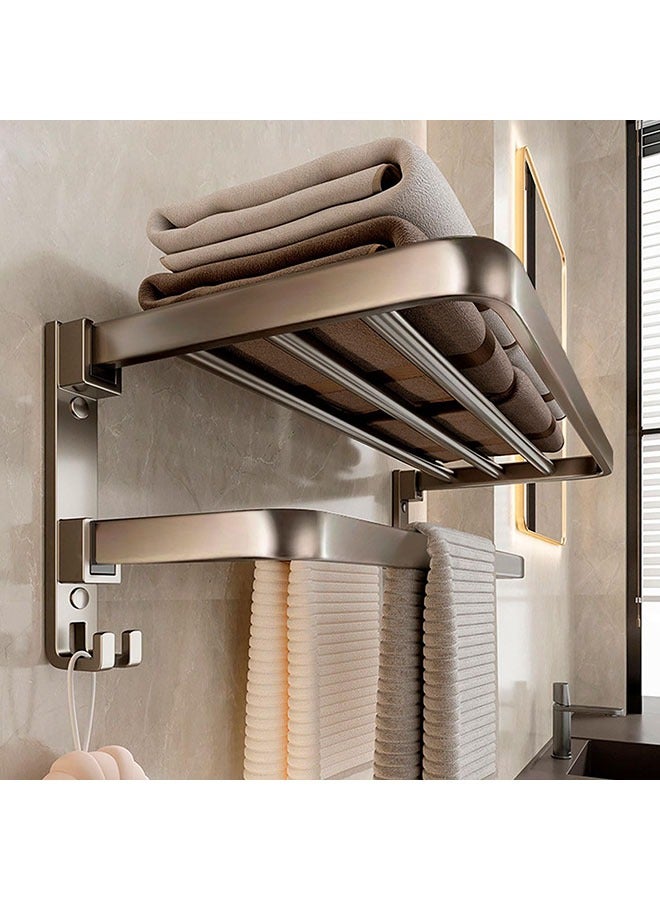 Towel rack storage rack without drilling bathroom 40cm space aluminum wall-mounted towel rack rust-proof and waterproof suitable for bathroom kitchen - Image 3