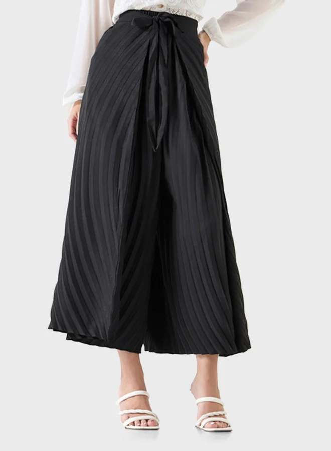2Xtremz 2Xtremz Textured Wide Leg Wrap Pants with Tie-Ups