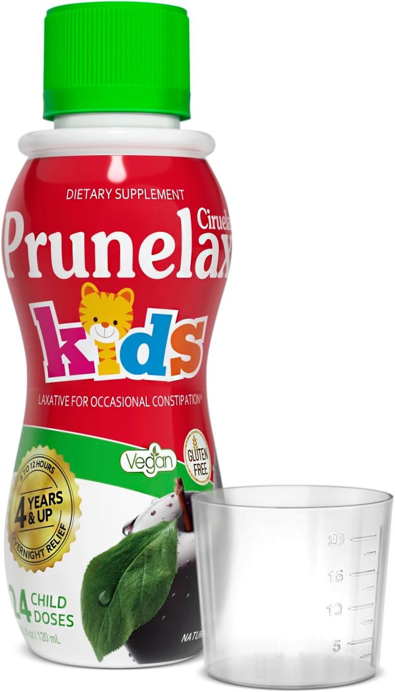 Prunelax Ciruelax Regular Strength Liquid Laxative for Kids - Gentle Relief for Occasional Constipation, Senna Extract, Vegan & Gluten-Free, Fast-Acting Overnight Relief - 4.05 fl oz
