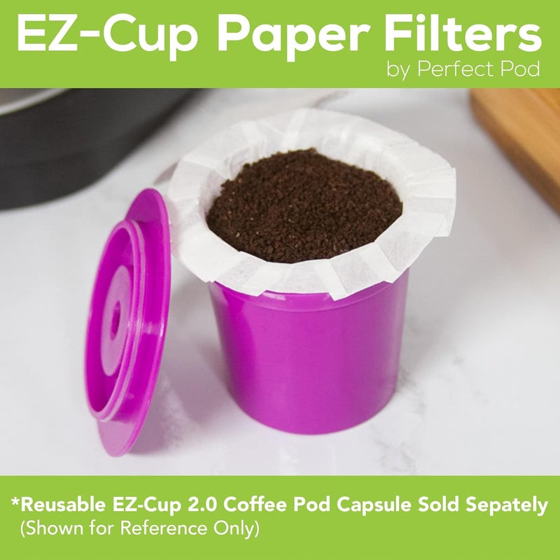 Perfect Pod EZ-Cup Disposable Paper Filters with Patented Lid Design for Reusable Coffee Pods - 4 Pack (200 Filters) - Image 4