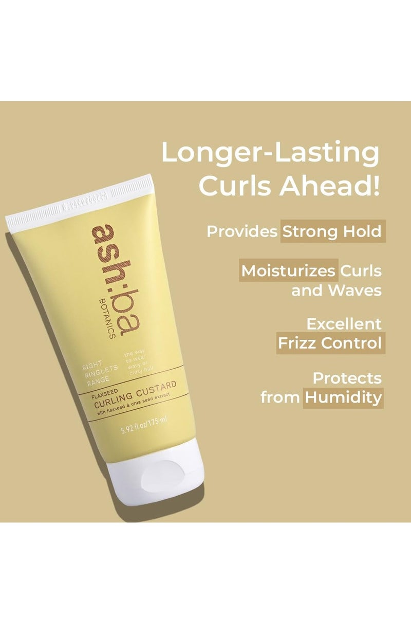 Ashba Botanics Flaxseed Curling Custard Natural Curly hair Gel for Curly Wavy Hair 200GM Excellent Hold Shine with Frizz Control - Image 2