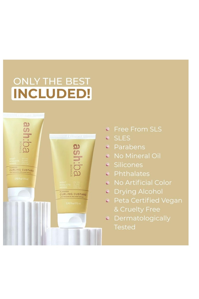 Ashba Botanics Flaxseed Curling Custard Natural Curly hair Gel for Curly Wavy Hair 200GM Excellent Hold Shine with Frizz Control - Image 3