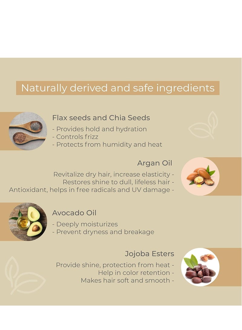 Ashba Botanics Flaxseed Curling Custard Natural Curly hair Gel for Curly Wavy Hair 200GM Excellent Hold Shine with Frizz Control - Image 5