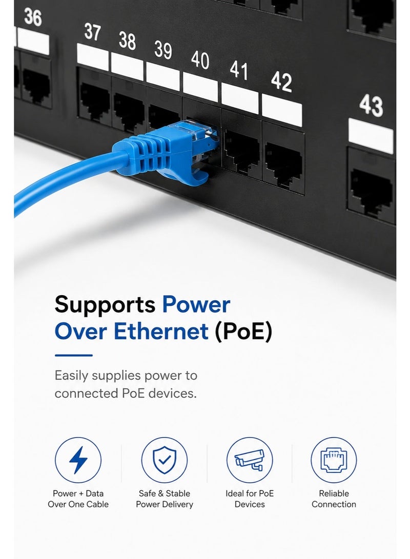fujistar CAT6 UTP Ethernet Network Cable RJ45 to RJ45 – High Speed Internet LAN Cable Up to 1000Mbps – Compatible with Router, PC, Laptop, Switch, CCTV & Networking Devices – 20M / 30M / 50M – Blue - Image 3