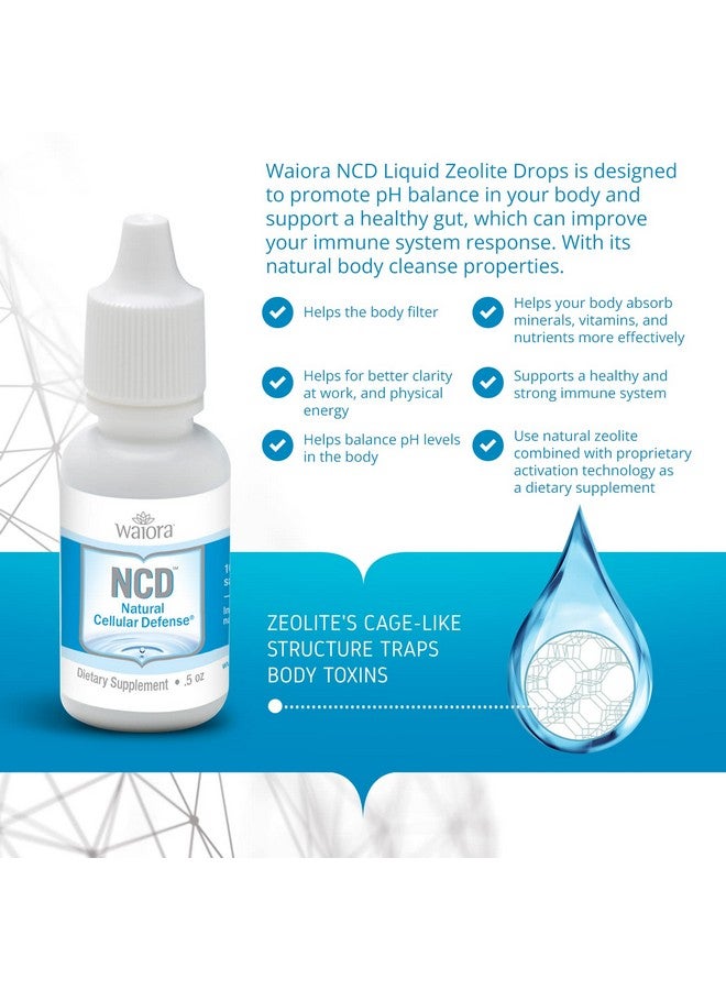 Waiora قطرات زيو لايت السائلة من وايورا للدفاع الخلوي الطبيعي (NCD)، كلينوبتيلوليت للرجال والنساء - مكمل لدعم المناعة، صحة الأمعاء، التطهير، توازن الرقم الهيدروجيني (زجاجة 0.5 أونصة، 1 قطعة - 90 حصة) - Image 2
