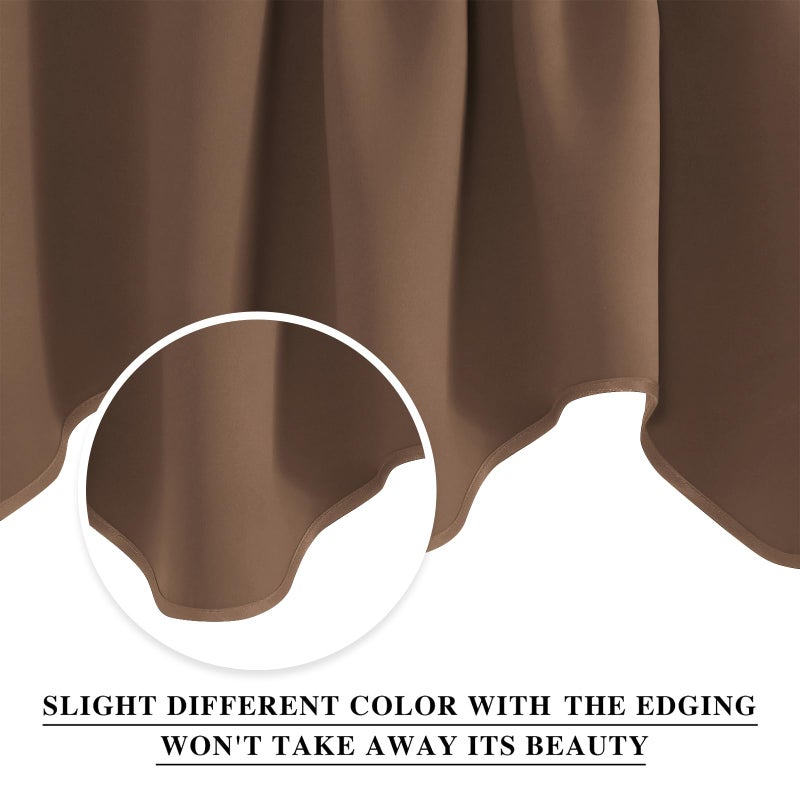 NICETOWN Room Darkening Cappuccino Curtain Valances - Solid Home Fashion 52 inches by 18 inches Rod Pocket Valance Curtain Panels for Small Window  Short Drapes/Draperies  Set of 4 Pieces - Image 4