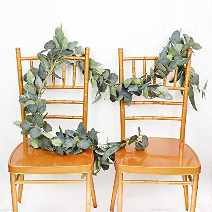 DearHouse 6.2 Feet Eucalyptus Garland Artificial Silk Eucalyptus Leaves Vines Handmade Garland Greenery Wedding Home Backdrop Arch Wall Decor - Image 3