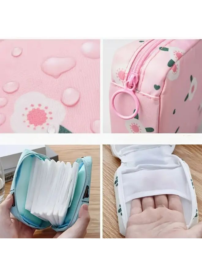 Peach Mini Sanitary Pad Organizer Multifunctional Travel Cosmetic Bag Toiletry Pouch Lipstick Case Keychain Cable Storage Box - Image 2