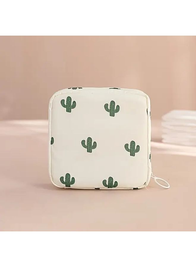 Peach Mini Sanitary Pad Organizer Multifunctional Travel Cosmetic Bag Toiletry Pouch Lipstick Case Keychain Cable Storage Box - Image 4