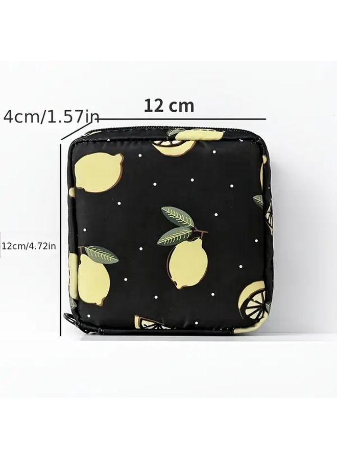 Peach Mini Sanitary Pad Organizer Multifunctional Travel Cosmetic Bag Toiletry Pouch Lipstick Case Keychain Cable Storage Box - Image 3