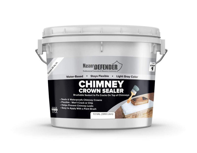 MasonryDefender Chimney Crown Sealer Brushable Sealant Fixes Cracked Chimney Tops Prevents Chimney Leaks