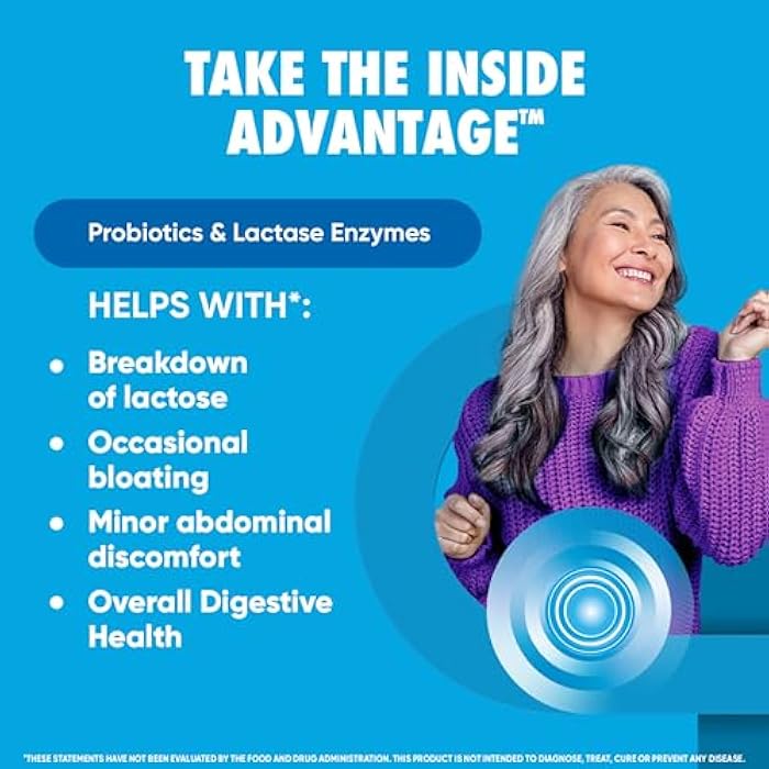 Digestive Advantage Probiotics + Lactase Digestive Enzymes For Digestive Health, Daily Probiotics For Women Men Occasional Bloating, Lactose Breakdown, Minor Abdominal Discomfort, Immune Support, 96ct - Image 2