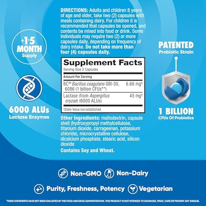 Digestive Advantage Probiotics + Lactase Digestive Enzymes For Digestive Health, Daily Probiotics For Women Men Occasional Bloating, Lactose Breakdown, Minor Abdominal Discomfort, Immune Support, 96ct - Image 3