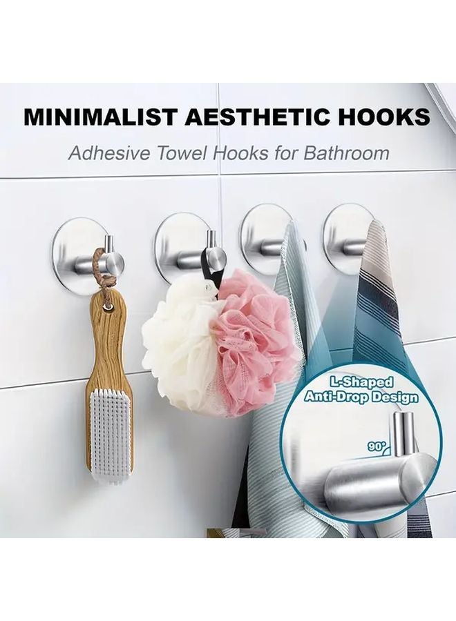 2 Pack Heavy Duty Black Towel Hooks Adhesive Metal Wall Mounted For Bathroom - Image 4