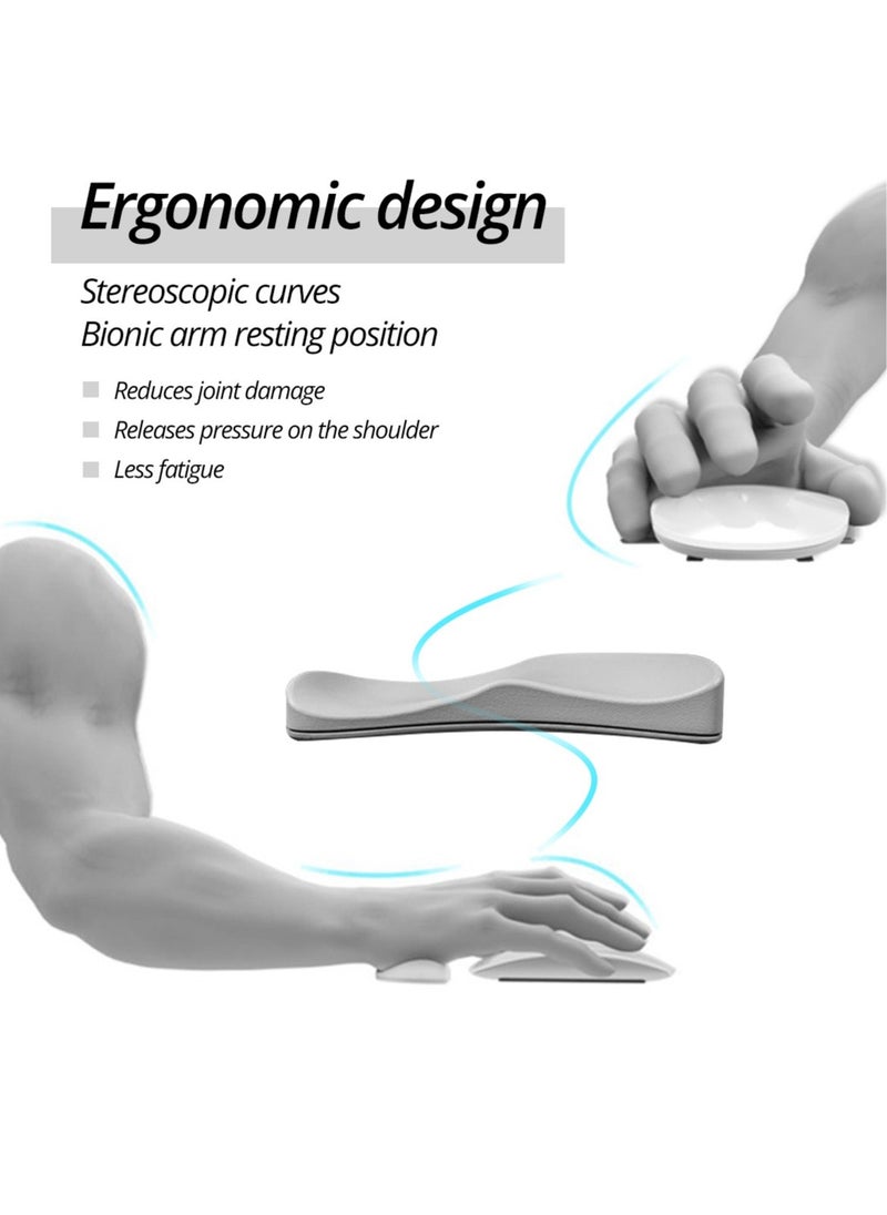 fonken - Mouse Pad Wrist Support, Ergonomic Handguard Mouse Pad Wrist Rest, Non Slip Durable Wrist Rest Support Mat, Computer Mousepad Support For Office Gaming Pc, (Pack Of 2pcs, Grey) - Image 1