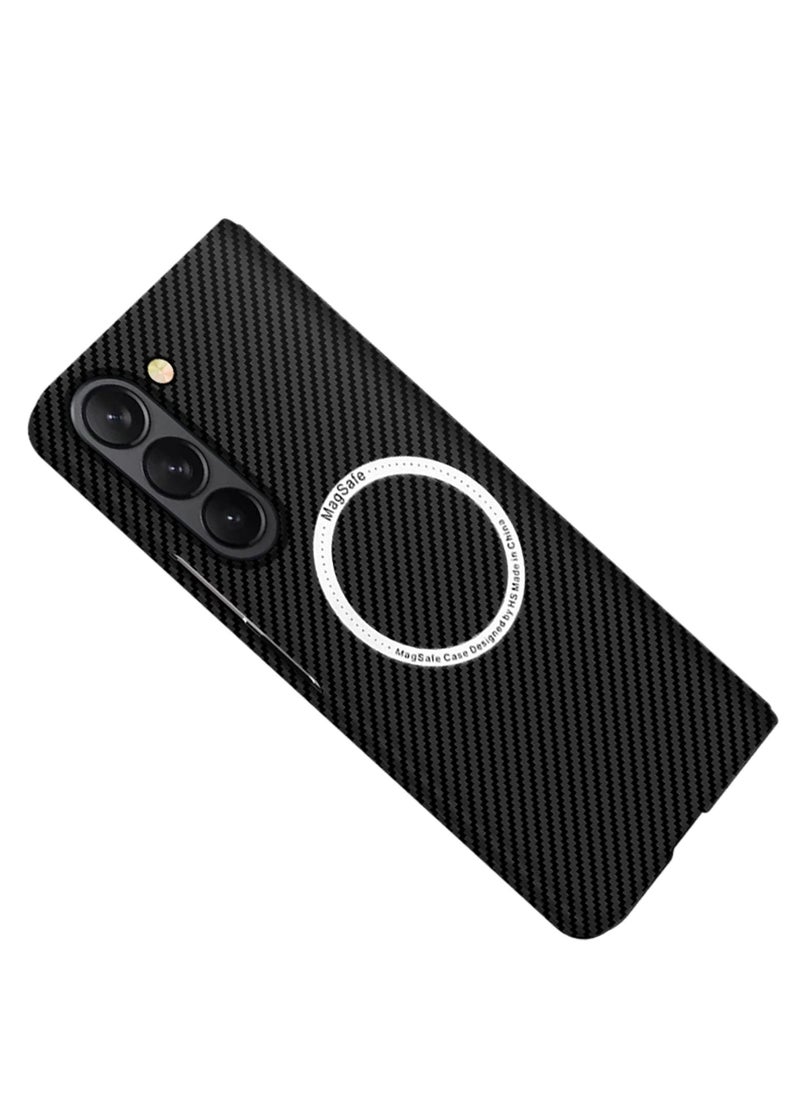 Aookay - Aookay Case for Samsung Galaxy Z Fold 5 Compatible with MagSafe Charger, Carbon Fiber Pattern Slim Shockproof Anti Drop Case for Z Fold 5. No Front Screen Protector - Image 1