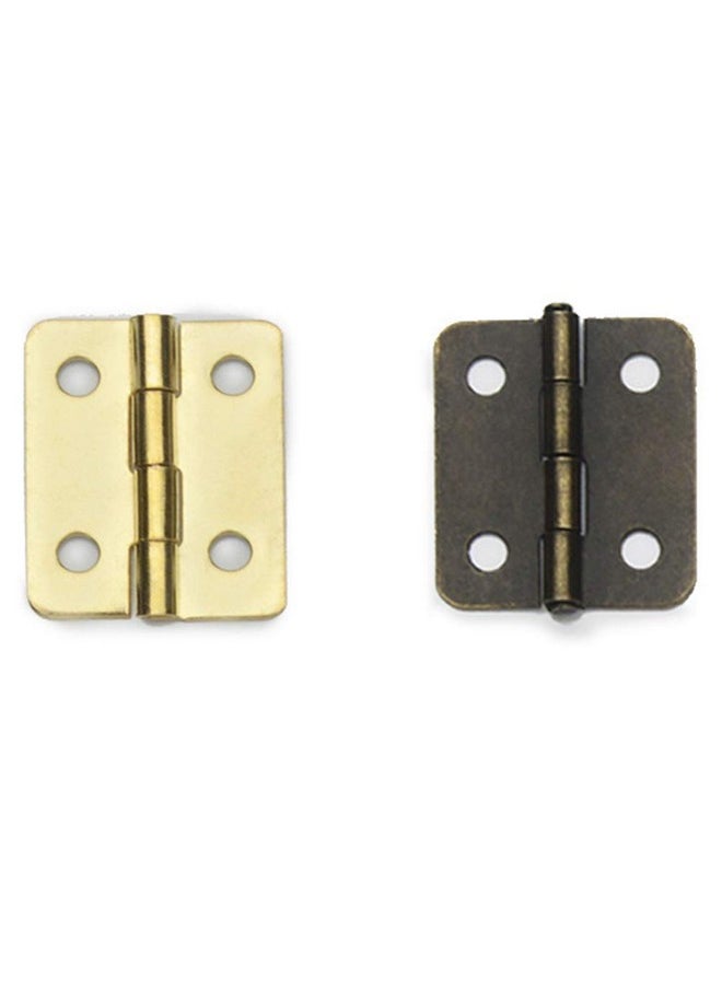 Healifty 20Pcs Dollhouse Mini Hinges Hardware Miniature 1:12 For Dollhouse Miniature Furniture Cabinet Closet With 80 Screws Yellow  - Image 5