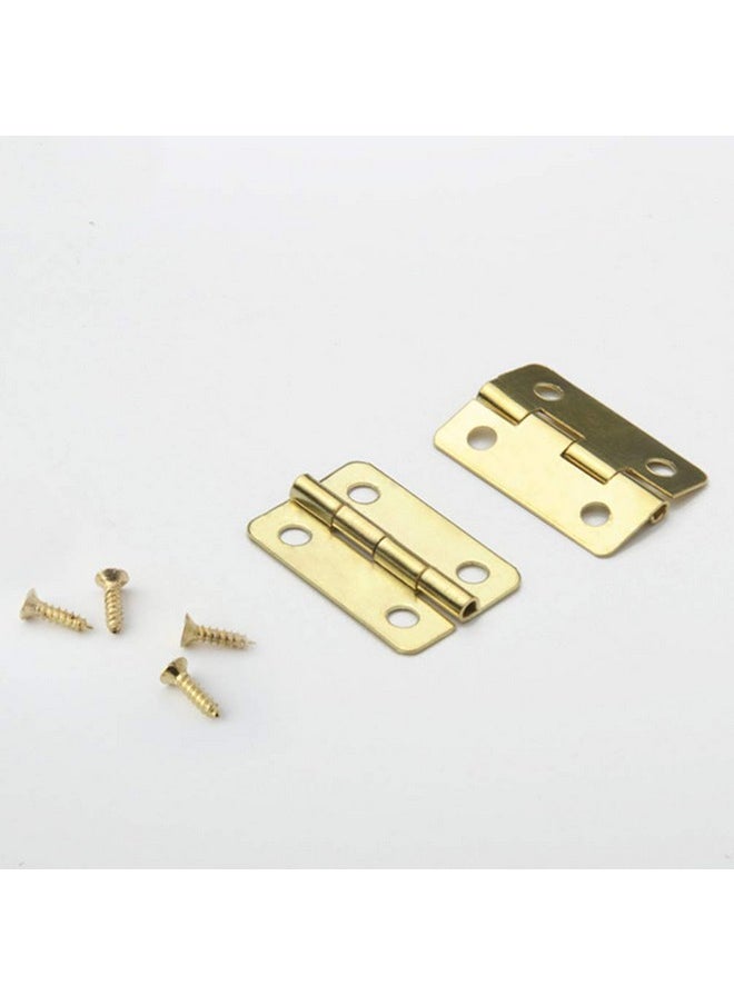 Healifty 20Pcs Dollhouse Mini Hinges Hardware Miniature 1:12 For Dollhouse Miniature Furniture Cabinet Closet With 80 Screws Yellow  - Image 3