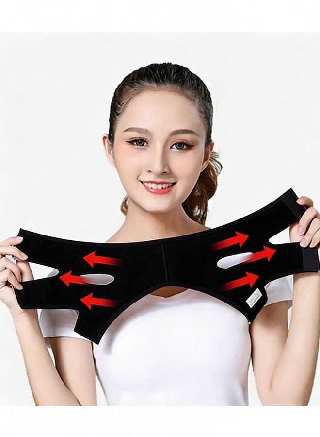 Happy D Double Chin Reducer,V Line Mask Face Lifting Strap,Face Lift Chin Strap Sculpting Tool,Reusable Face Shaper and Lifting Belt,Chin Up Eliminator,Exclusive Formula For Efficient Improvement - Image 2