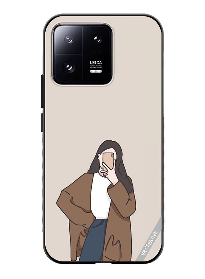 VR CREATIVE Protective Case Cover For Xiaomi 13 Minimilist Girl Design Multicolour - Image 1